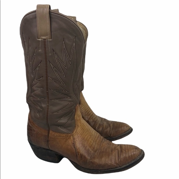 Jose Sanchez Lizard Leather Cowboy Western Boots - Picture 1 of 9